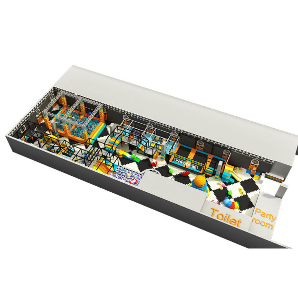 Pokiddo Colorful Indoor Playground Low Height Space Ninja Course Soft Play Fun Toys Kids' Entertainment