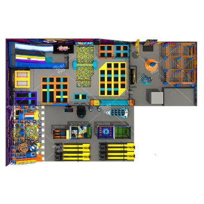 Pokiddo Large Indoor Commercial Playground 2300 sqm Trampoline Park with Kids Slides