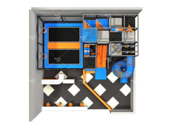Pokiddo 80 sqm Small Indoor Kids Commercial Playground with Kids Slides