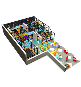 Pokiddo 160 sqm Small Indoor Kids Commercial Playground with Kids Slides