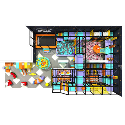 Pokiddo 160 sqm Small Indoor Kids Commercial Playground with Kids Slides