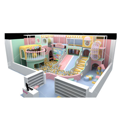 Pokiddo 76 sqm Small Indoor Kids Commercial Playground with Kids Slides