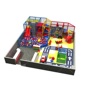 Pokiddo 107 sqm Small Indoor Kids Commercial Playground with Kids Slides