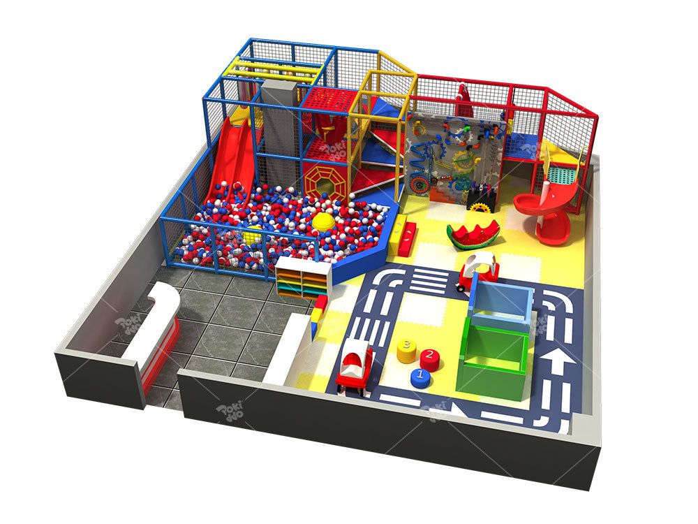 Pokiddo 107 sqm Small Indoor Kids Commercial Playground with Kids Slides located in Republic of the Philippines