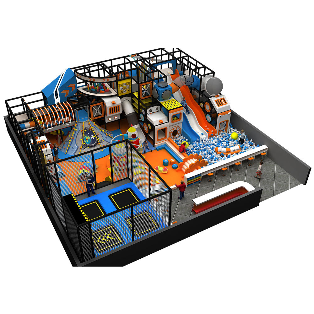 Pokiddo Indoor Soft Play Playground Includes Balls Pit and Trampoline