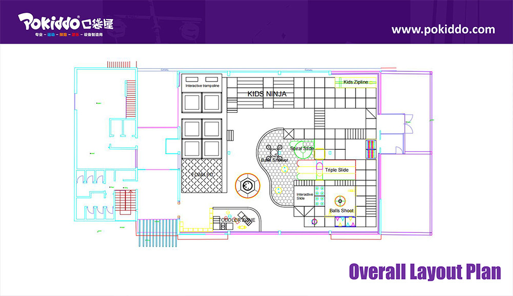 Pokiddo Custom Design 500sqm Indoor Soft Play Playground layout plan