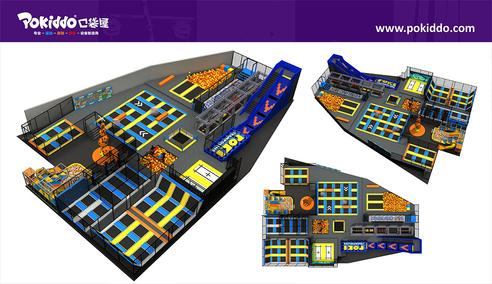 China Factory's Large Commercial Indoor Jumping Trampoline Park design