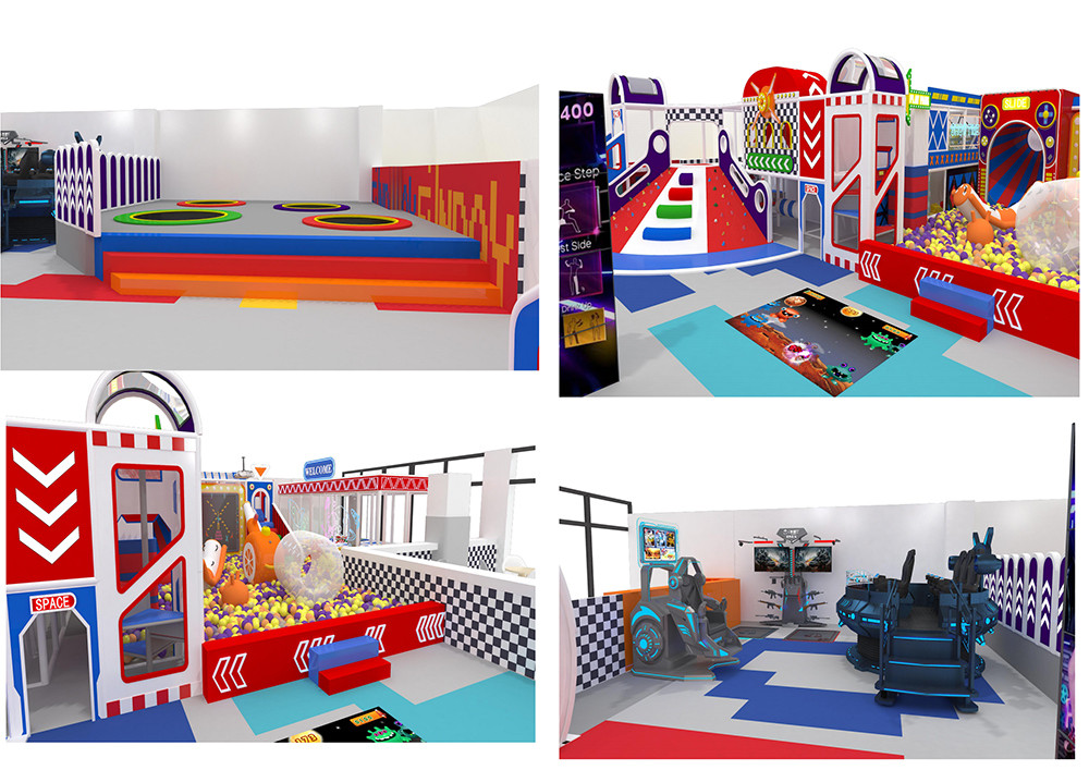 Pokiddo 500sqm senior colorful Indoor Complex Park with VR games in Qatar