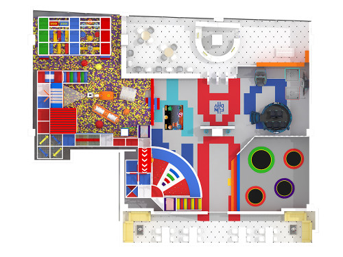 Pokiddo 500sqm senior colorful Indoor Complex Park with VR games in Qatar