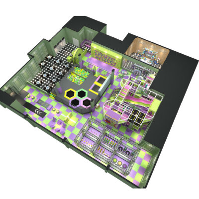 750 sqm Custom Indoor Playground Trampoline Park with Free Trampoline Ninja Warped Wall Slides Ball Pit Fun for Kids and Teenagers