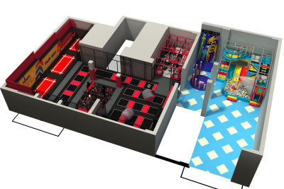 Indoor playground trampoline park small size