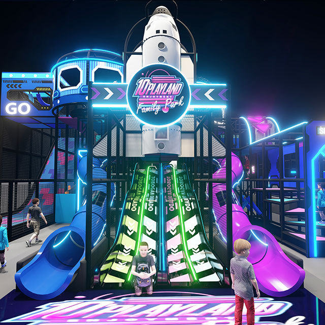 Revolutionize Entertainment: Space - Themed Trampoline Park and Indoor Playground Pokiddo Design Case