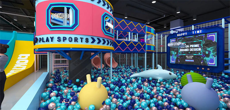 commercial indoor ball pit with slide