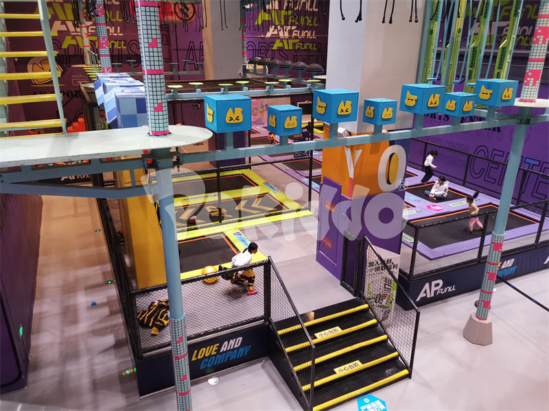 trampoline park under rope course