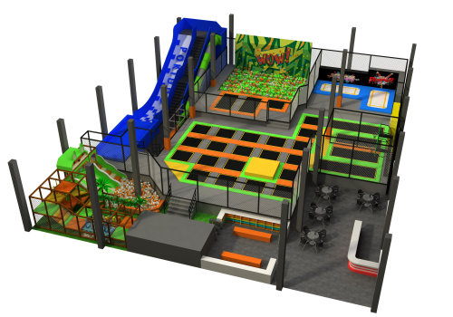 Pokiddo Creates a 750㎡ Forest-Themed Trampoline Park in Tunisia: A Multi-Layered Kingdom of Joy in a Tent Space