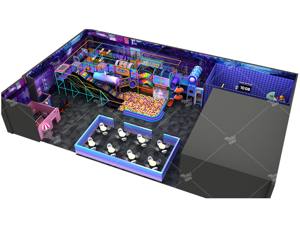 400 - Sqm Neon - Themed Indoor Playground Design Case: A Futuristic Hub for Family Fun