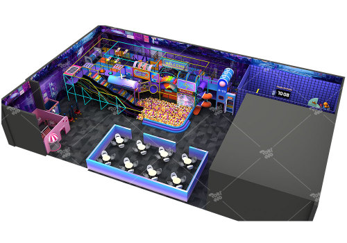 400 - Sqm Neon - Themed Indoor Playground Design Case: A Futuristic Hub for Family Fun