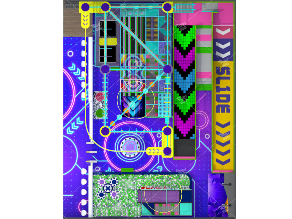 Neon Cyberpunk Indoor Playground Equipment Adventure Park for Commercial Venues