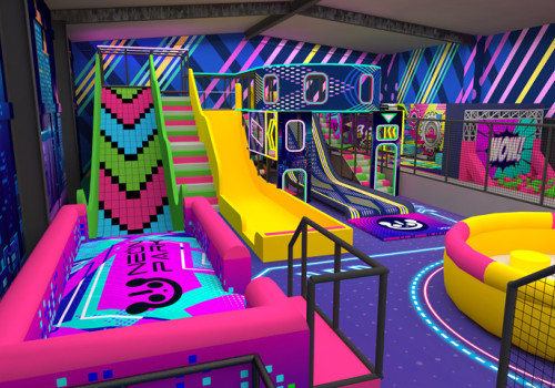 1100sqm NEON TRAMPOLINE PARK in Panama - Pokiddo Design and Construction Case