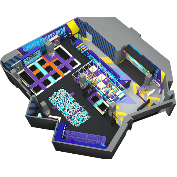 معدات ملعب داخلي على شكل مدينة بوكيدو بمساحة 450 مترًا مربعًا، قلعة شقية بلاستيكية للترفيه الداخلي من تشوهاى
