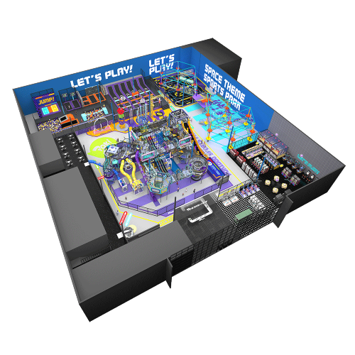 مركز ألعاب داخلي عالي الجودة بمساحة 4900 متر مربع من Pokiddo USA مع أحدث مجموعة ألعاب داخلية بتصميم