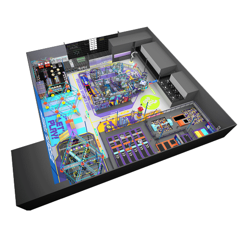 مركز ألعاب داخلي عالي الجودة بمساحة 4900 متر مربع من Pokiddo USA مع أحدث مجموعة ألعاب داخلية بتصميم