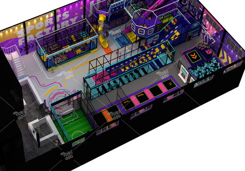 Pokiddo 560sqm Indoor Trampoline Park design projects – Where Magic Meets Design Excellence