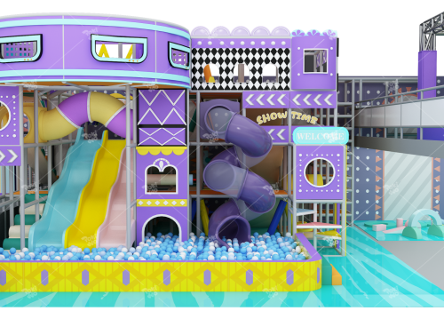 Pokiddo 320sqm  Commercial Indoor Playground Trampoline Park Design