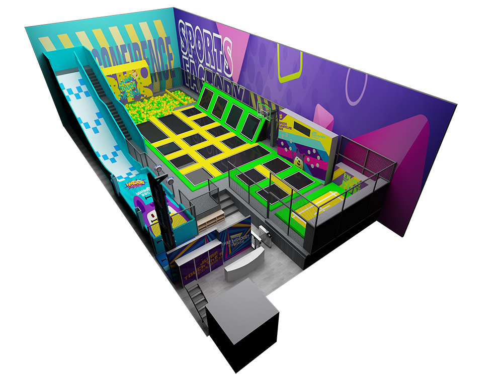 Pokiddo Trampoline Park Indonesia 3D design 