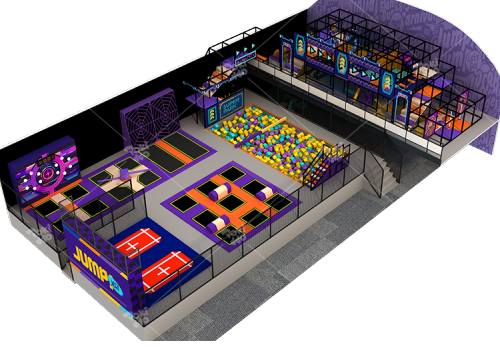 Pokiddo Design Case：Italy Indoor Playground--- 310sqm of Trampoline with indoor playground