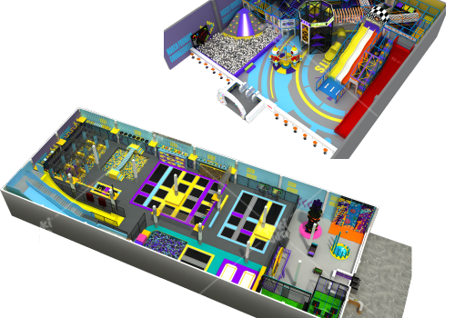 Pokiddo Design Case: 1720sqm India Trampoline Park: 2 - Floor Madness for Families, Kids & Schools
