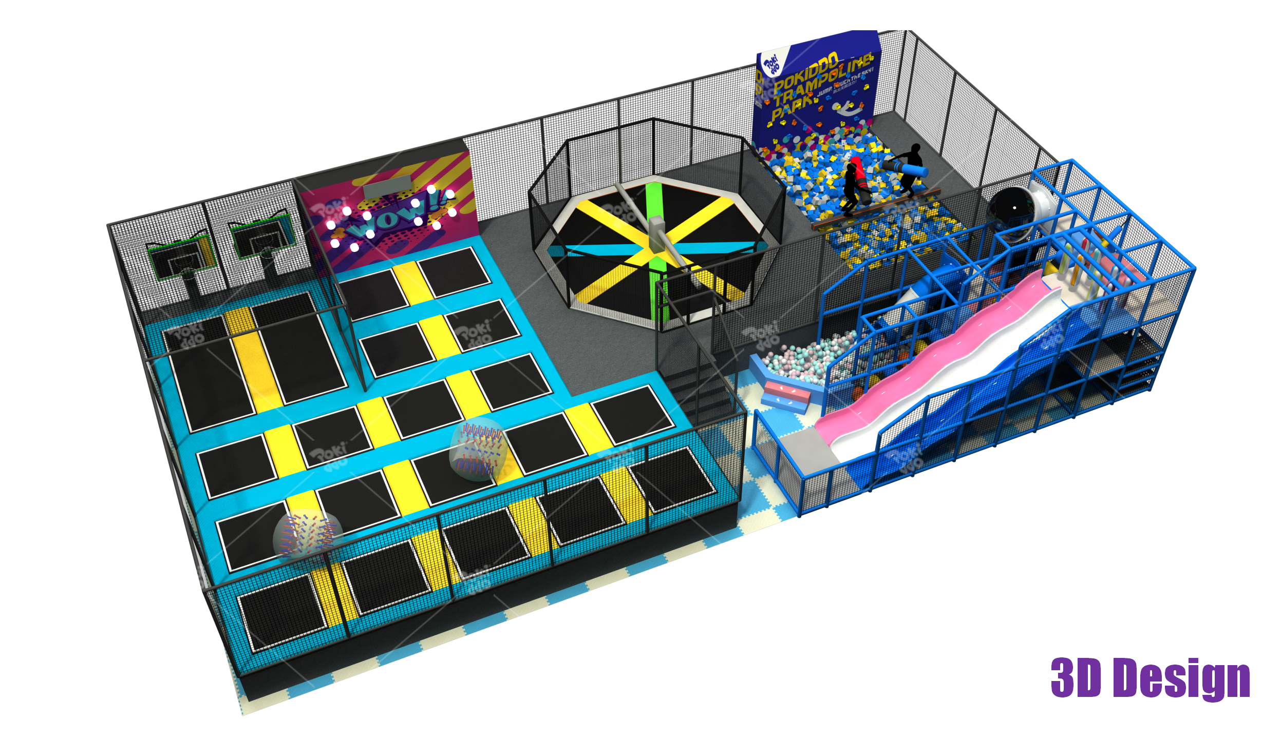 Pokiddo Senegal Outdoor Trampoline Park - 320㎡ Trampoline Park Design