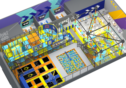 Pokiddo Design Case:400sqm Trampoline Park Where 3-12 Year-Olds
