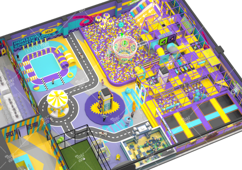 Pokiddo Crafts 570㎡ Vibrant Trampoline Park for Indian Clients: A Carnival of Color and Function