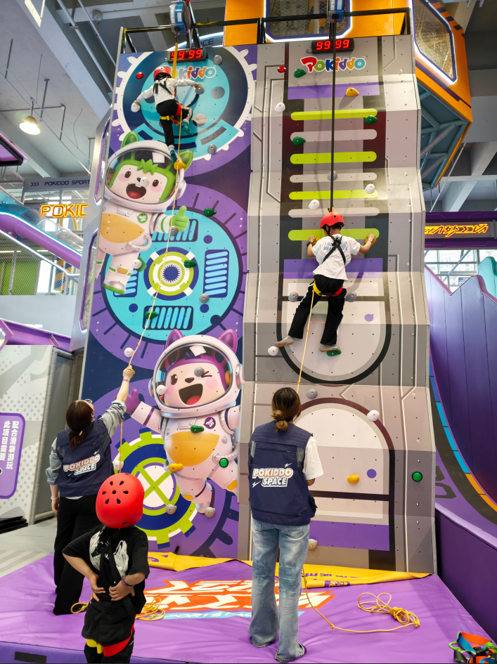 indoor playground climbing wall