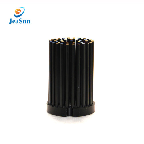 Customized Black Anodized Extruded Round Pin Heat Sink for Led Lighting