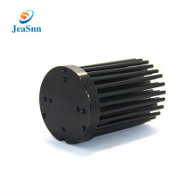 Customized Black Anodized Extruded Round Pin Heat Sink for Led Lighting