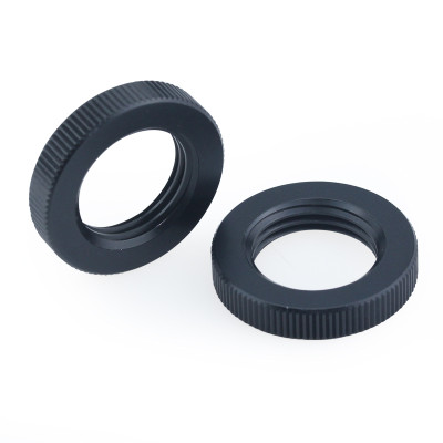 Custom Machined Precision Black Round Knurled Nuts