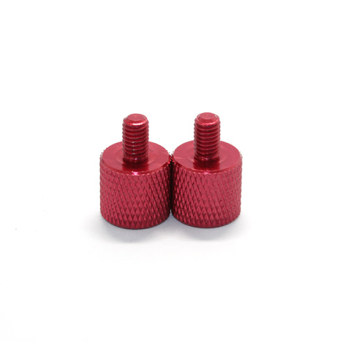 China Manufacturer Wholesale High Precision Red Anodized Aluminum Knurled Head Thumb Screws