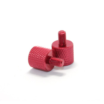 China Manufacturer Wholesale High Precision Red Anodized Aluminum Knurled Head Thumb Screws