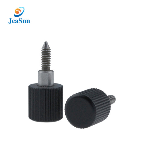 Black Plastic Knurled Head Aluminum Thumb Screw Fastener