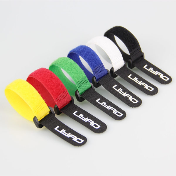 Adjustable Self-Locking Hook and Loop Strap Cable Tie with Plastic Buckle