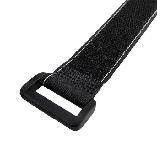 Customized Multipurpose Adjustable Reusable Sticky Anti-static Hook and Loop Strap with Plastic Buckle