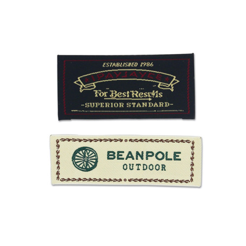 Custom Made Black and White Woven Clothing Labels Suppliers