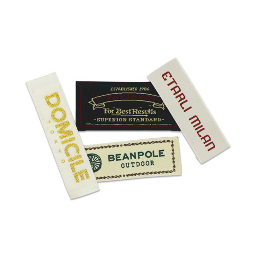 Custom Made Black and White Woven Clothing Labels Suppliers