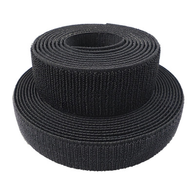 Customized 20mm Durable Low Elasticity Hook And Loop Fabric Band Tape Woven Hook Fastener