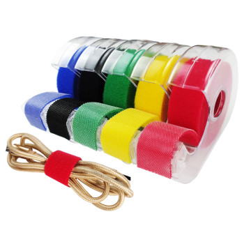 Hand Tear Style Nylon Back To Back Hook And Loop Perforated Tape Roll In Dispenser
