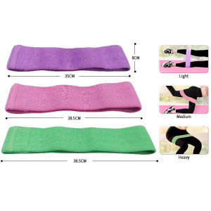 Wholesale Custom Logo Yoga Gym Exercise Booty Hip Fitness Fabric Elastic Resistance Band Set