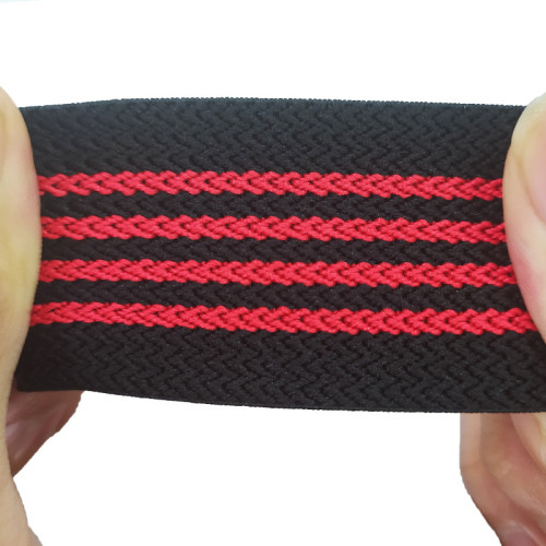 Multipurpose Nylon Soft Stripe Webbing Tape 40mm Width Wave Pattern Flat Elastic Band