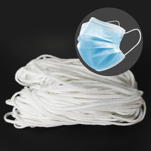 Customized High Quality 3mm Cheap Round White Face Mask Earloop Rope Protective Product Elastic Cord